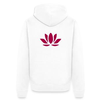 Lotus Flower Lotus Flower Red Water Lily Flower Flowers - Unisex Premium Organic Zip Hoodie - white - Back - Thijin (182cm)