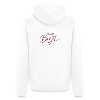 Team Bride - Unisex Premium Organic Zip Hoodie - white - Back - Thijin (182cm)