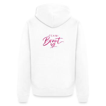 Team Chest Heart Font - Unisex Premium Organic Zip Hoodie - white - Back - Thijin (182cm)