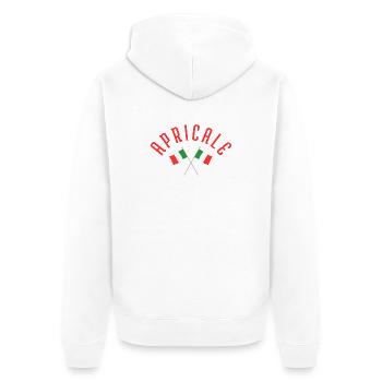 Apricale kreuzte italienische Flaggen - Unisex Premium Bio Zip Hoodie - Weiß - Hinten - Thijin (182cm)
