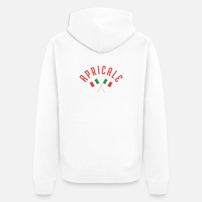 Drapeaux italiens croisés d’Apricale - Veste à capuche bio Premium Unisexe - blanc