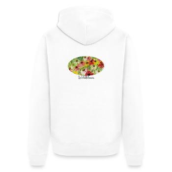 Wildbloom - Fragment coloré de prairie d’échinacée - Veste à capuche bio Premium Unisexe - blanc - Dos - Thijin (182cm)