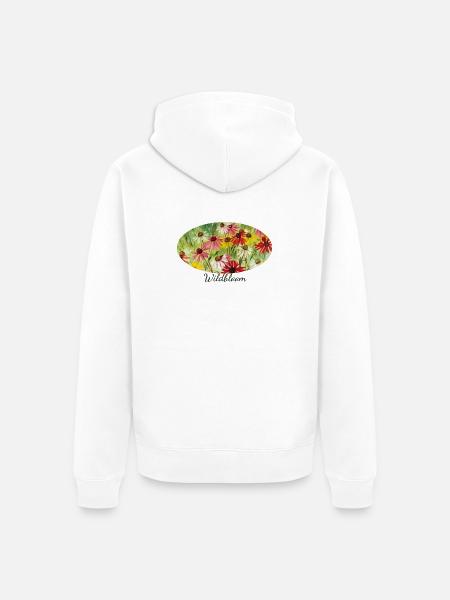 Wildbloom - Colorful Echinacea Meadow Fragment - Unisex Premium Organic Zip Hoodie - white