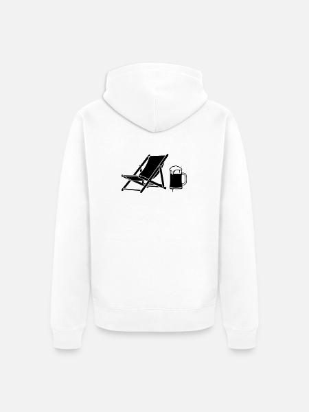 Deck Chair Beer Holiday Icon - Unisex Premium Organic Zip Hoodie - white