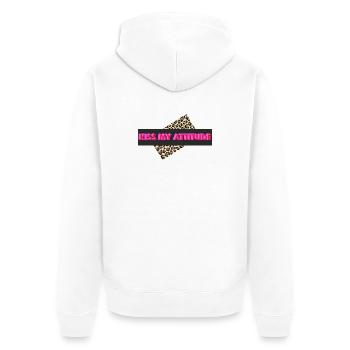 Kiss My Attitude - Unisex Premium Organic Zip Hoodie - white - Back - Thijin (182cm)