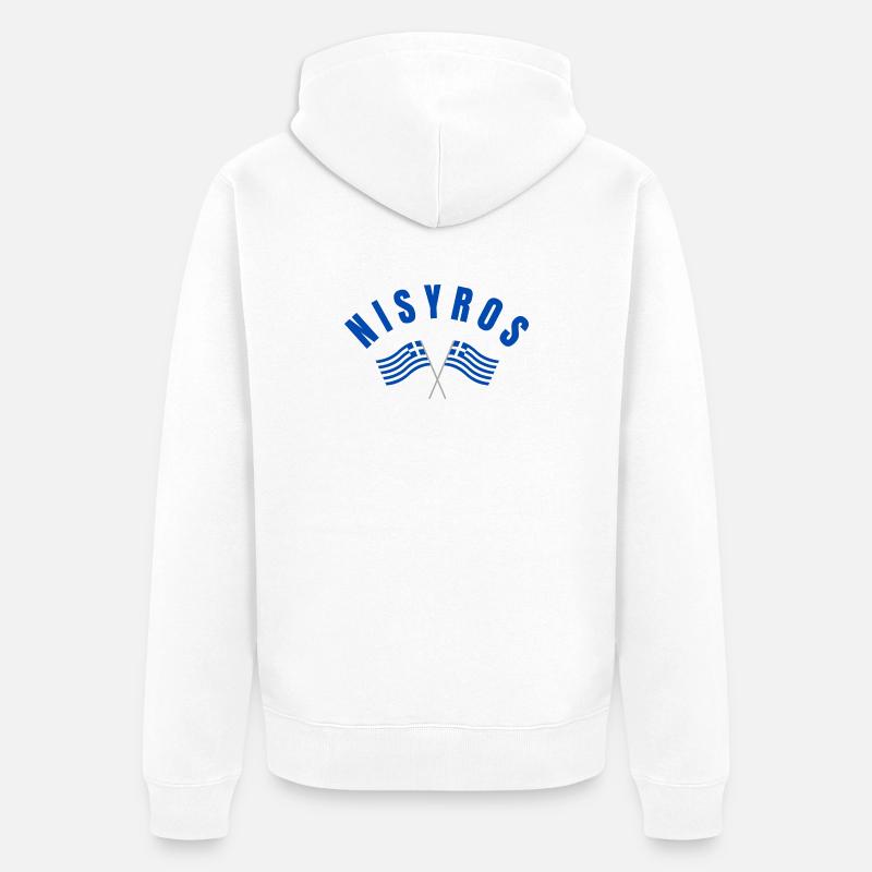 Drapeaux grecs de Nisyros - Veste à capuche bio Premium Unisexe - blanc
