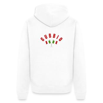 Gubbio Italienische Flaggenwappen - Unisex Premium Bio Zip Hoodie - Weiß - Hinten - Thijin (182cm)