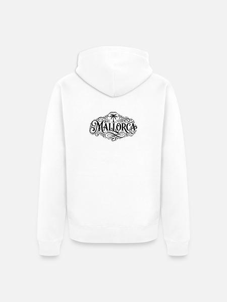 Mallorca Schriftzug Palme - Unisex Premium Bio Zip Hoodie - Weiß