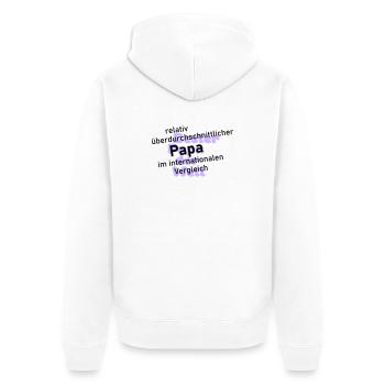 überdurchschnittlicher papa - Unisex Premium Bio Zip Hoodie - Weiß - Hinten - Thijin (182cm)