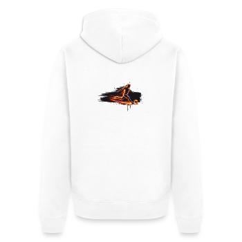 Fußball Spieler Energie Sport Design - Unisex Premium Bio Zip Hoodie - Weiß - Hinten - Thijin (182cm)