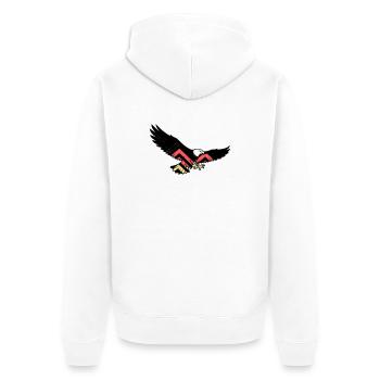 Drapeau des fans d’Adler Allemagne - Veste à capuche bio Premium Unisexe - blanc - Dos - Thijin (182cm)