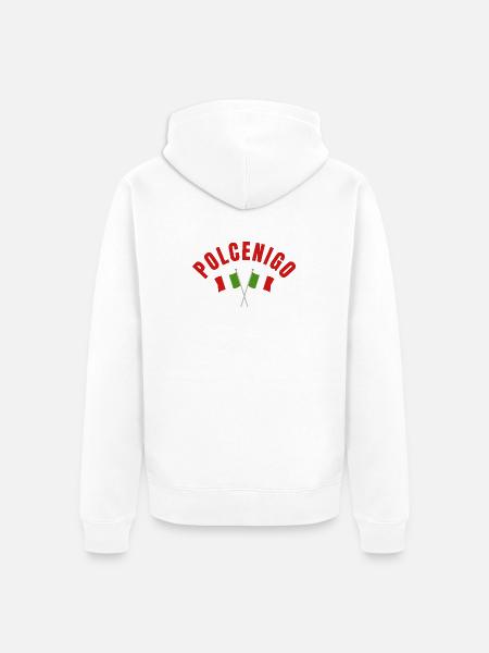 Polcenigo Italian Flags Emblem - Unisex Premium Organic Zip Hoodie - white