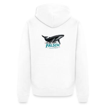 Humpback Whale Statement – I'm Just Wrong Here - Unisex Premium Organic Zip Hoodie - white - Back - Thijin (182cm)