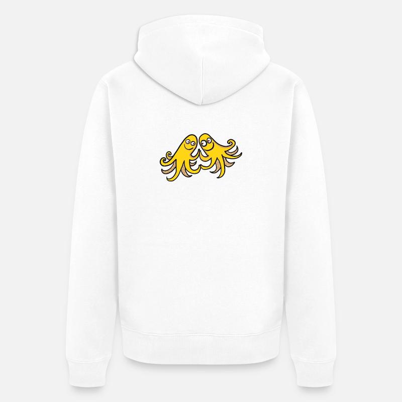 Pieuvres dansantes - Veste à capuche bio Premium Unisexe - blanc