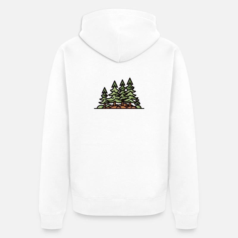 Arbres forestiers - Veste à capuche bio Premium Unisexe - blanc