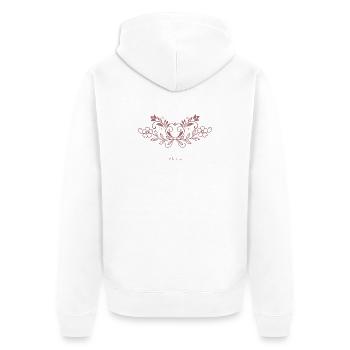 Feminine florale Line Art Bloom - Unisex Premium Bio Zip Hoodie - Weiß - Hinten - Thijin (182cm)