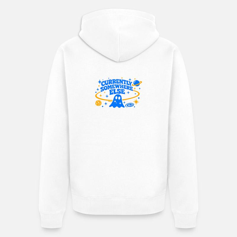 CURRENTLY SOMEWHERE ELSE - Unisex Premium Organic Zip Hoodie - white