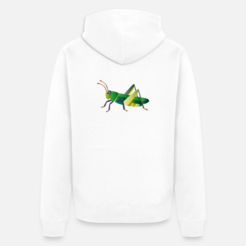 Style nature sauterelle verte - Veste à capuche bio Premium Unisexe - blanc