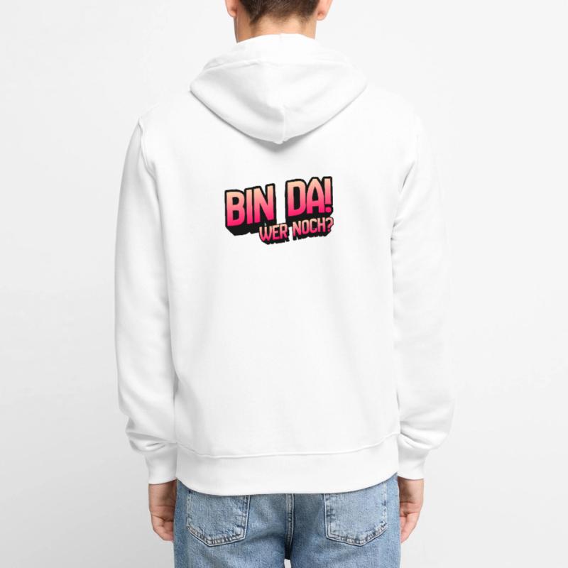 Bin Da Wer Noch Gradient Unisex Premium Bio Zip Hoodie