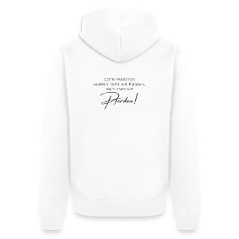 Voltigieren Spruch – Geschenk für Voltigierer - Unisex Premium Bio Zip Hoodie - Weiß - Hinten - Thijin (182cm)