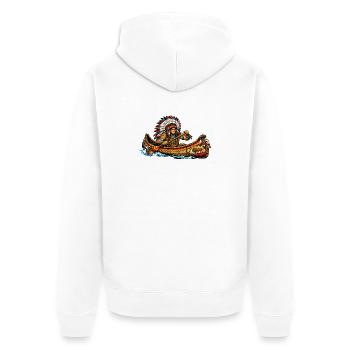 Indians in canoe - Unisex Premium Organic Zip Hoodie - white - Back - Thijin (182cm)
