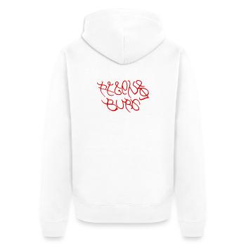 Regensburger Souvenir für Regensburg Fans - Unisex Premium Bio Zip Hoodie - Weiß - Hinten - Thijin (182cm)