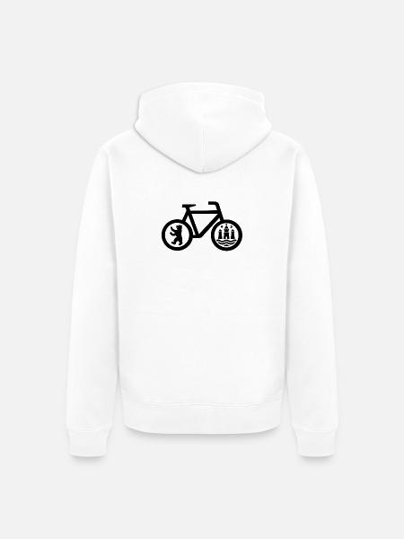 Schnellradweg Berlin Køpenhavn - Unisex Premium Bio Zip Hoodie - Weiß