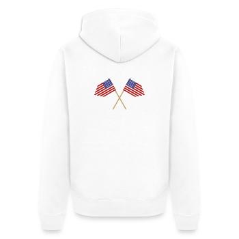 Flagge der Vereinigten Staaten - Unisex Premium Bio Zip Hoodie - Weiß - Hinten - Thijin (182cm)