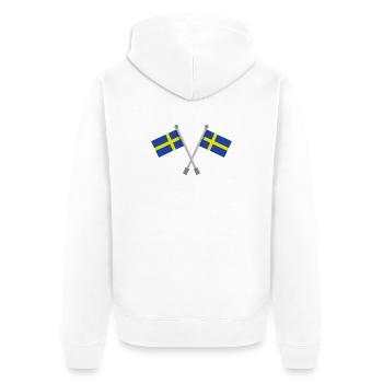 Schwedische Flagge - Unisex Premium Bio Zip Hoodie - Weiß - Hinten - Thijin (182cm)