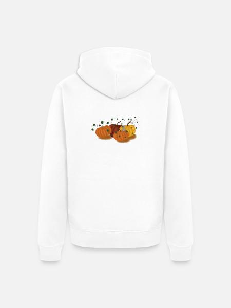 Kürbis Maus - Unisex Premium Bio Zip Hoodie - Weiß