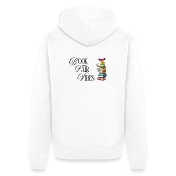 Nur Buchmesse-Vibes - Unisex Premium Bio Zip Hoodie - Weiß - Hinten - Thijin (182cm)