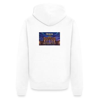 Brandenburger Tor - Unisex Premium Bio Zip Hoodie - Weiß - Hinten - Thijin (182cm)