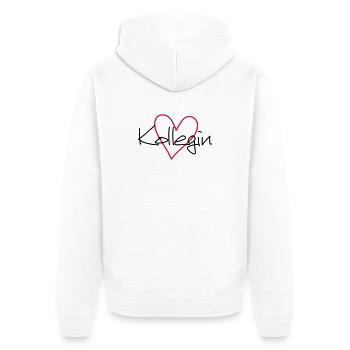Kollegin Herz Lieblingskollegin Geschenk - Unisex Premium Bio Zip Hoodie - Weiß - Hinten - Thijin (182cm)