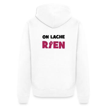 On lâche rien ! - Veste à capuche bio Premium Unisexe - blanc - Dos - Thijin (182cm)