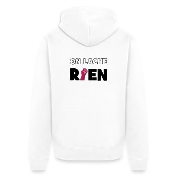 On lâche rien ! - Veste à capuche bio Premium Unisexe - blanc - Dos - Thijin (182cm)