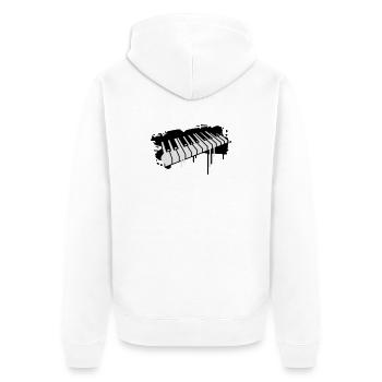Piano keyboard in graffiti style - Unisex Premium Organic Zip Hoodie - white - Back - Thijin (182cm)