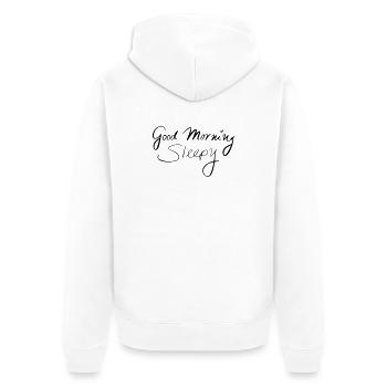 Good Morning Sleepy - Unisex Premium Organic Zip Hoodie - white - Back - Thijin (182cm)
