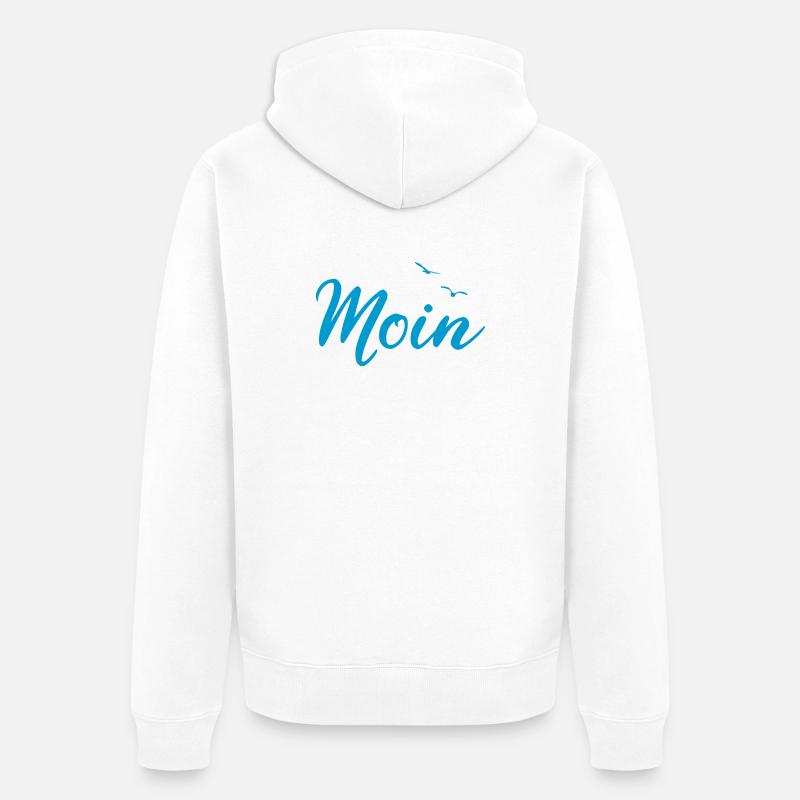Moin - Spruch Design Geschenk - Unisex Premium Bio Zip Hoodie - Weiß