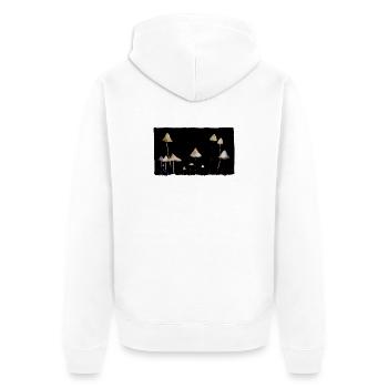 fungi - Unisex Premium Organic Zip Hoodie - white - Back - Thijin (182cm)