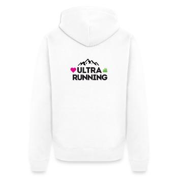 Ultra Running – Mon amour - Veste à capuche bio Premium Unisexe - blanc - Dos - Thijin (182cm)