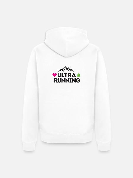 Ultra Running – Meine Liebe - Unisex Premium Bio Zip Hoodie - Weiß