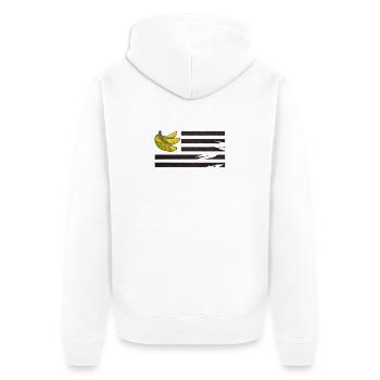 Republik 3 Bananen - Unisex Premium Bio Zip Hoodie - Weiß - Hinten - Thijin (182cm)