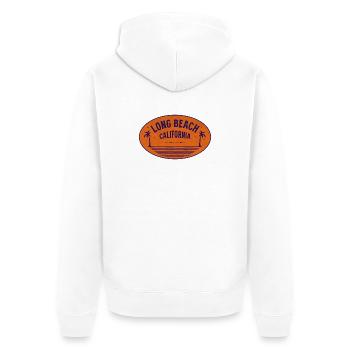 Long Beach Kalifornien Palmenstrand Vintage - Unisex Premium Bio Zip Hoodie - Weiß - Hinten - Thijin (182cm)