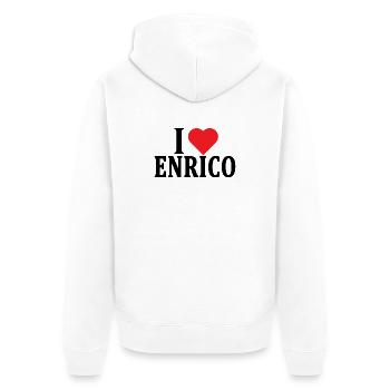 T-Shirt Ich liebe Enrico T-Shirt Geschenkidee - Unisex Premium Bio Zip Hoodie - Weiß - Hinten - Thijin (182cm)