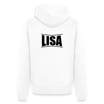 nom t-shirt Lisa t-shirt idée cadeau - Veste à capuche bio Premium Unisexe - blanc - Dos - Thijin (182cm)