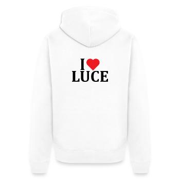 Name T-Shirt I love Light T-Shirt Geschenkidee - Unisex Premium Bio Zip Hoodie - Weiß - Hinten - Thijin (182cm)