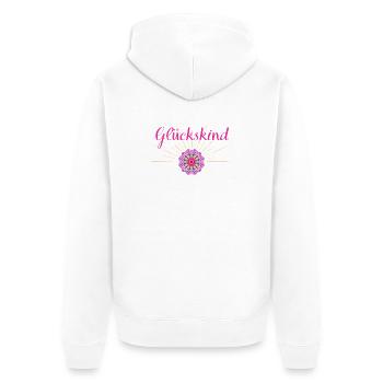 Glückskind - Wortschätze - vergessene Wörter - Unisex Premium Bio Zip Hoodie - Weiß - Hinten - Thijin (182cm)