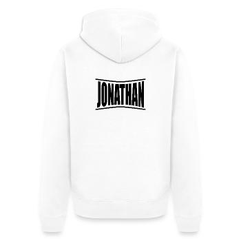 name t-shirt Jonathan t-shirt gift idea - Unisex Premium Organic Zip Hoodie - white - Back - Thijin (182cm)