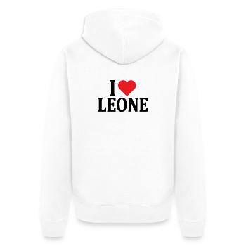 T-Shirt Name I love Lion T-Shirt Geschenkidee - Unisex Premium Bio Zip Hoodie - Weiß - Hinten - Thijin (182cm)