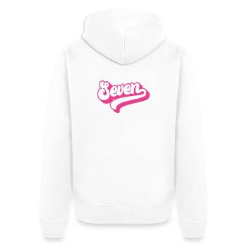 Seven 7th Birthday For Girls 7 Years Old - Unisex Premium Organic Zip Hoodie - white - Back - Thijin (182cm)